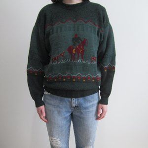 Vintage green polo sweater